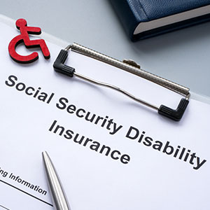 Social Security Disability Insurance document with disability symbol - California Disability Law Office