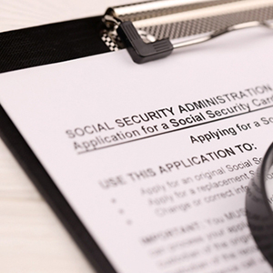 A clipboard with a Social Security Administration application for appeals.